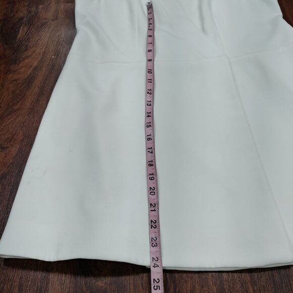 BCBGMAXAZRIA Off White V-Neck Caryn Wrap Vest Mini Dress Women's Large Elegant - Picture 14 of 15